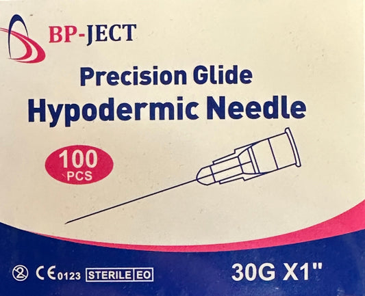BPJect Sterile Hypodermic 30g 1 inch needles 100pk