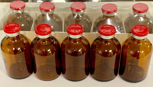 100ml Sterile Amber Empty Vials 46pk/Tray